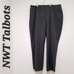 🤍NWT Talbots gray slacks/pants Bi-stretch straight-leg curvy *size 24W